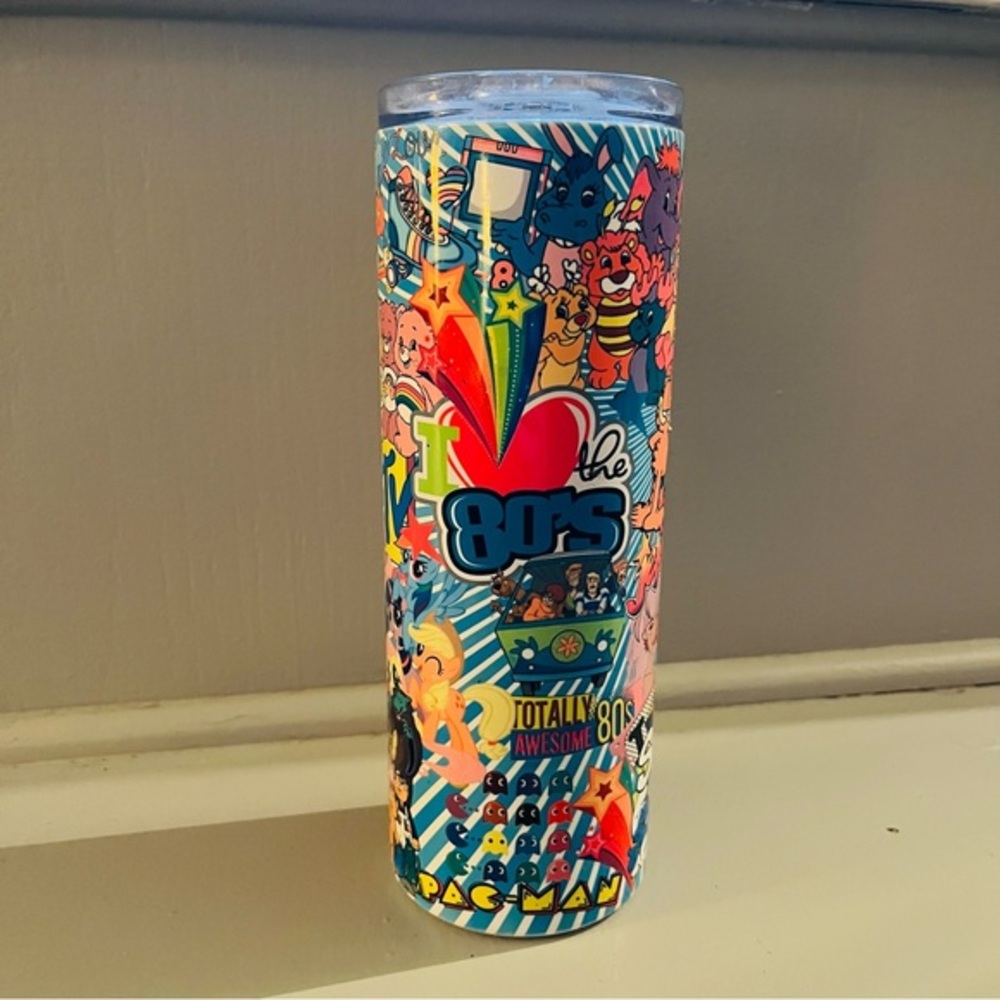 Colorful 80s Themed Tumbler